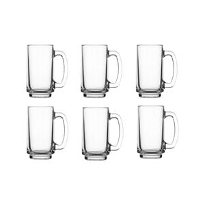 Crown Playboy Glass Beer Mug 355ml Set 6