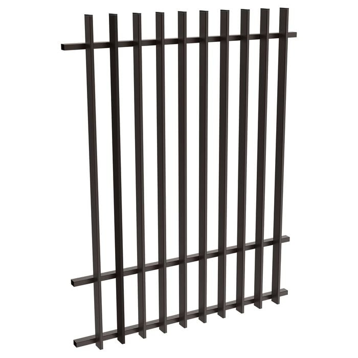 ProtectorAl 0350-1200W x 1500H Black Aluminium Radiator Pool Fence Panel with mid rail