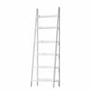 Oikiture Bookshelf 6 Tier Corner Ladder Shelf Home Storage Display Rack White