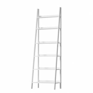Oikiture Bookshelf 6 Tier Corner Ladder Shelf Home Storage Display Rack White