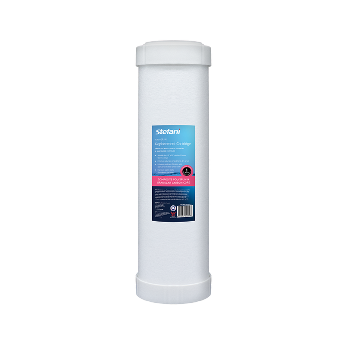 Stefani 1 Micron 4.5 x 20" Polyspun With Granular Activated Core Sediment Whole Of House Replacement Water Filter Cartridge