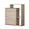 Oikiture Shoe Cabinet Storage 2 Doors Shoes Rack Display Wooden with Shelves