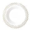 6x 6pc Partyware Heavy Duty Reusable Bowls Set W/ Gold Dot Trim 190mm White