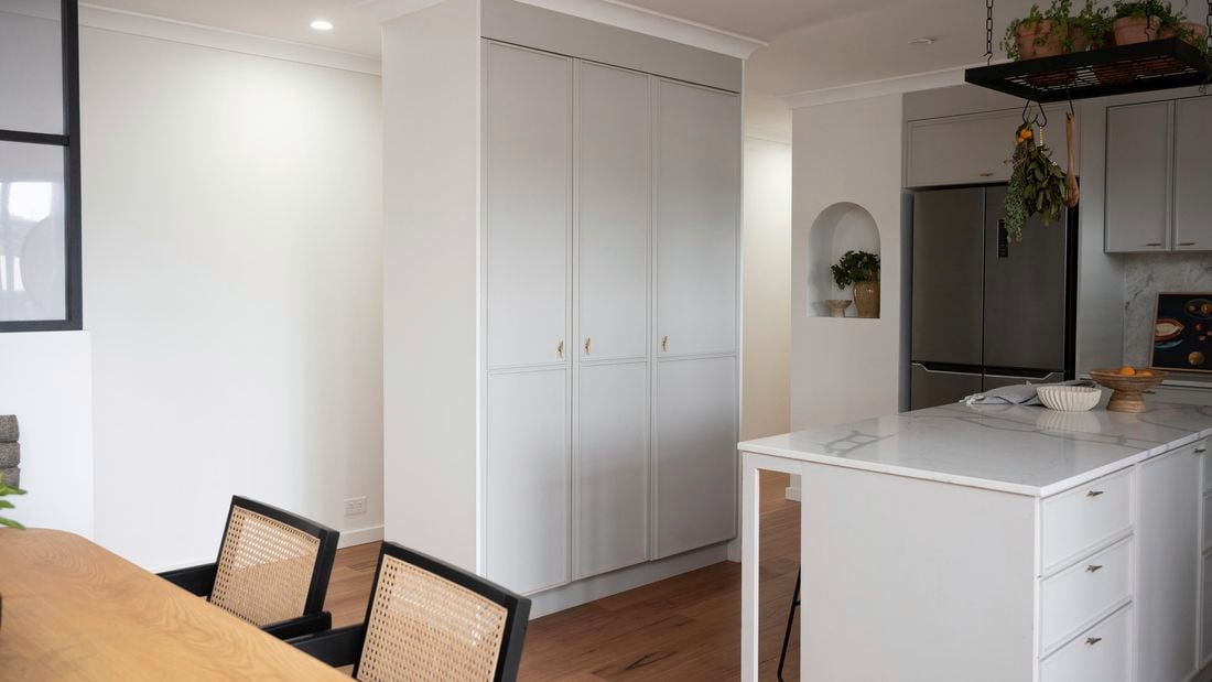 Image of an updated kitchen cabinet with a new design, showing a fresh and modern look.