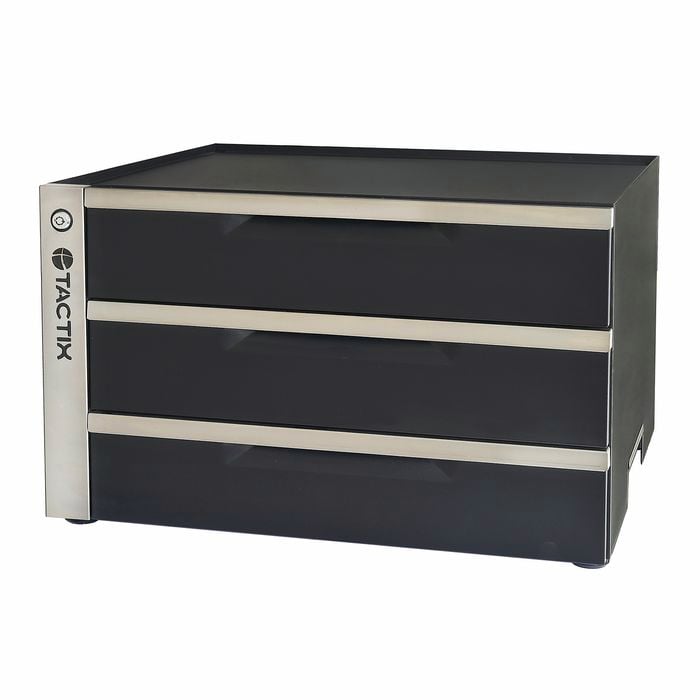 Tactix 60cm Black Triple Drawer Cabinet