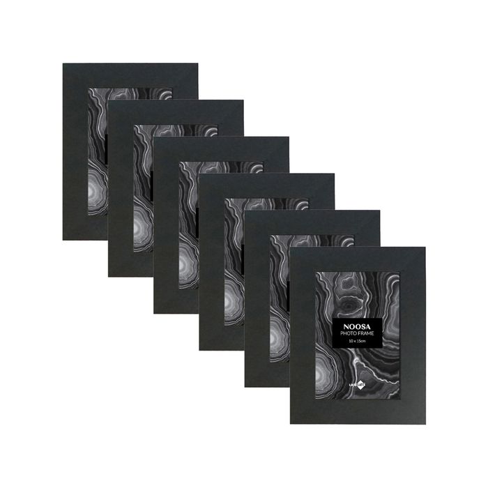 6PK Unigift Noosa 10x15cm MDF/Glass Picture Frame - Black