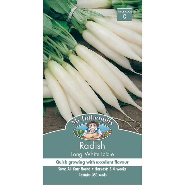 Mr Fothergill's Long White Icicle Radish Vegetable Seeds