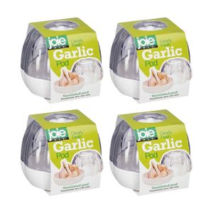 4x Joie Garlic Pod Kitchen Storage Tool White 8.6x8.6x7.2cm