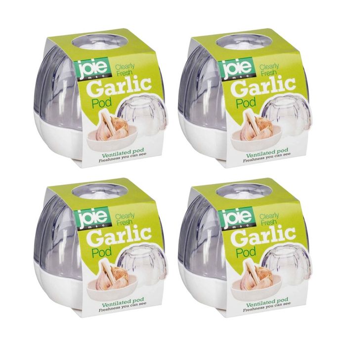 4x Joie Garlic Pod Kitchen Storage Tool White 8.6x8.6x7.2cm