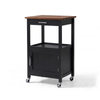 Lauft Black Rolling Kitchen Island Trolley | Modern Mobile Kitchen Cart