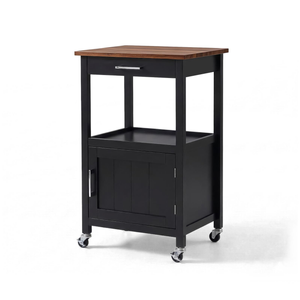 Lauft Black Rolling Kitchen Island Trolley | Modern Mobile Kitchen Cart