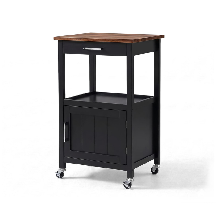 Lauft Black Rolling Kitchen Island Trolley | Modern Mobile Kitchen Cart