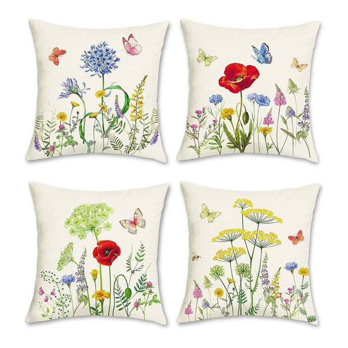 Catzon 4 Pcs Decorative Throw Pillow Covers with HD Printing for Home Decor
