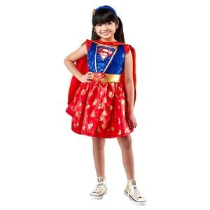 Dc Comics Supergirl Kids Premium Dress Up Halloween Party Costume Size 7-8y