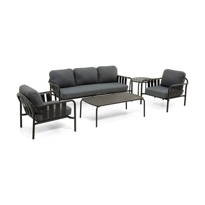 Mornington Outdoor 3+1+1 Lounge Setting With Coffee Table And Side Midnight
