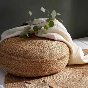 Jute Hand Braided Natural Floor Pallet Cushion - Beige