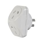 Click White Triangular Double Adaptor