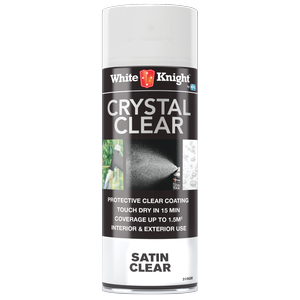 White Knight 310g Crystal Clear Satin Clear Acrylic Spray Paint