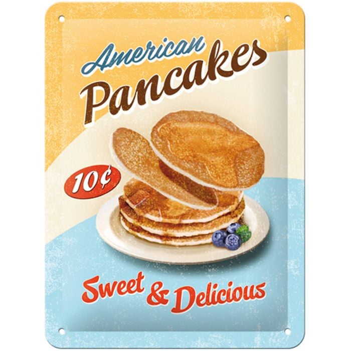 Nostalgic Art 15x20cm Small Wall Hanging Metal Sign Pan Cakes