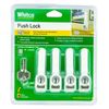 Whitco White Sliding Window Push Lock - 4 Pack