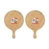 2pk Culinary Kitchen Round Bamboo Paddle Chop Board W/ Handle 25cm