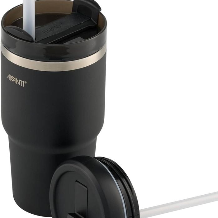 Avanti Hydroquench Insulated Smoothie Tumbler With 2 Lids 550ml - Black