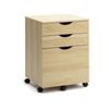 Marias Mobile Pedestal Filing Cabinet Storage Cabinet W/ 3-drawers - Oak