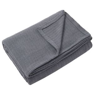Jason Size Queen/King Bed 230x250cm Cotton Basketweave Pattern Blanket Grey