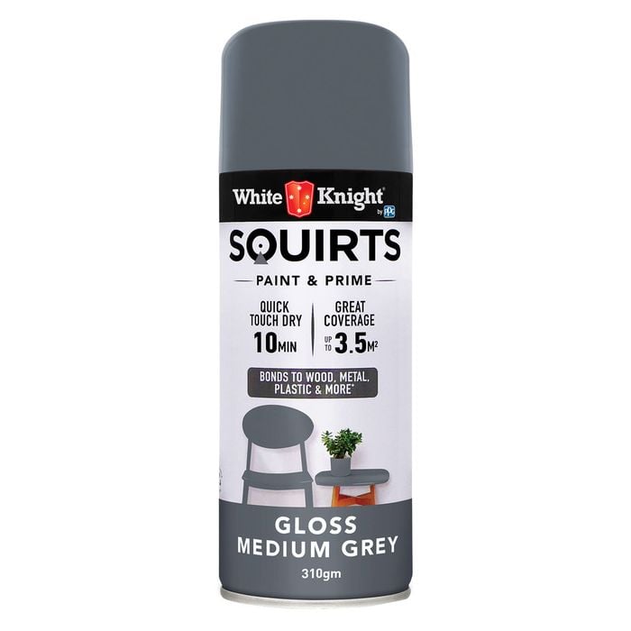 White Knight Squirts 310g Medium Grey Gloss Spray Paint