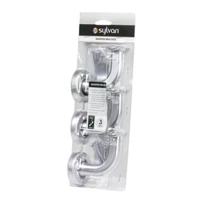 Sylvan Satin Chrome Plate Banister Bracket - 3 Pack