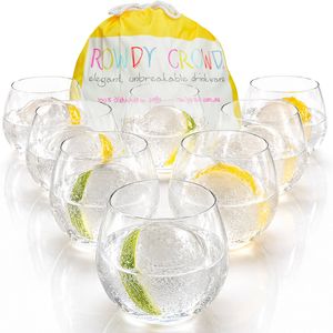 Rowdy Crowd Gin Balloons 385ml Set of 8 - Unbreakable Tritan Plastic Dishwasher Safe