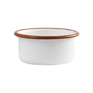 Urban Style Enamelware 8x4cm Ramekin w/ Red Rim - White
