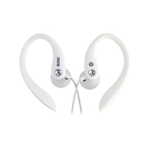 Moki Ear Hooks Sports  On The Go Earphones 3.5mm White