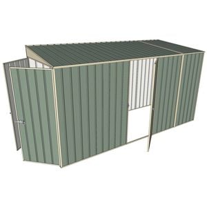 Build-a-Shed 1.5 x 3.7 x 2m Single Hinged Side Door Skillion Shed - Green