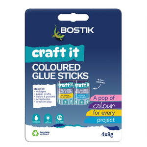 Craft It 4 x 8g Coloured Glue Sticks
