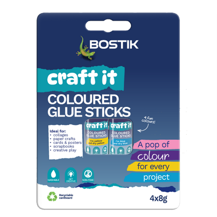 Craft It 4 x 8g Coloured Glue Sticks