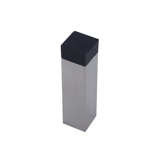 Adoored Satin Chrome Rectangle Rubber Bumper Door Stop
