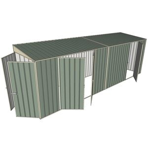 Build-a-Shed 1.5 x 6 x 2m Skillion Double and Single Hinged Side Doors Shed - Green