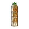 4pc Porto Pineapple Glass Set Stackable Glassware Amber Green Foot 280ml