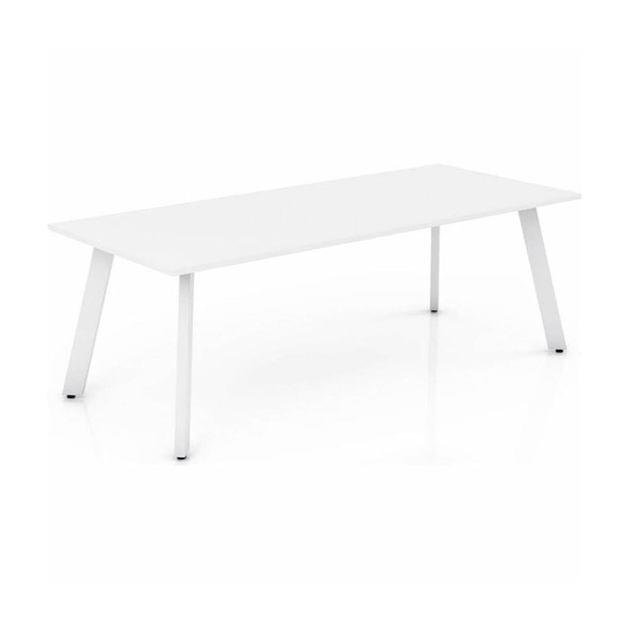 Olg Flare Table 4 Leg White Frame White Top L2400mm X W1200mm