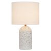 Telbix Fevik Industrial Table Desk Lamp Light Fabric Metal Terrazzo Ivory White