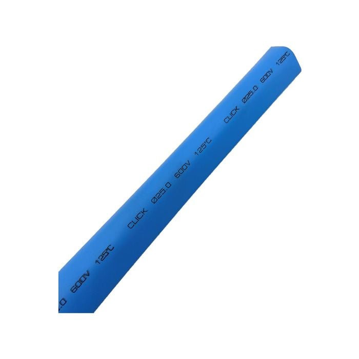 Click 25mm x 1.2m Blue Heat Shrink Thin Wall Tubing