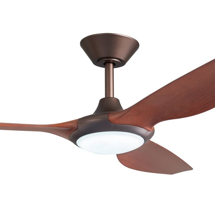 ThreeSixty 132cm 3 Blade DC Bronze/Koa Delta Ceiling Fan with Light - 132cm Bronze/Koa