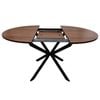 BRIBRION 100-140cm Extendable Dining Table Brown Walnut Wooden Finish Round to Oval
