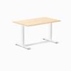 Desky Fixed Height Maple Hardwood Desk 120x75cm White Leg