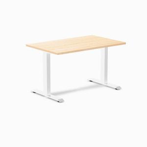 Desky Fixed Height Maple Hardwood Desk 120x75cm White Leg
