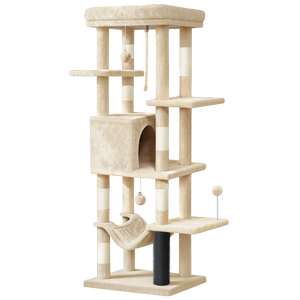 BEASTIE Cat Tree Tower Scratcher 153cm Beige
