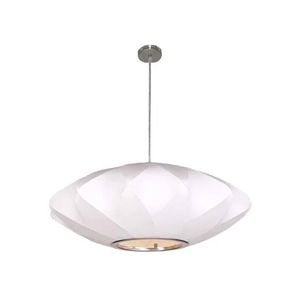 Telbix Aragon Modern Pendant Hanging Lamp Light Metal Fabric White Nickel