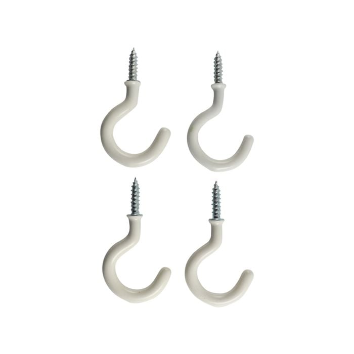 Everhang 21mm White PVC Cup Hook - 4 Pack
