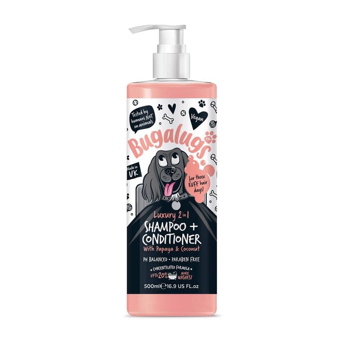 Bugalugs 500ml Luxury 2 In 1 Papaya And Coconut Dog Shampoo And Conditioner